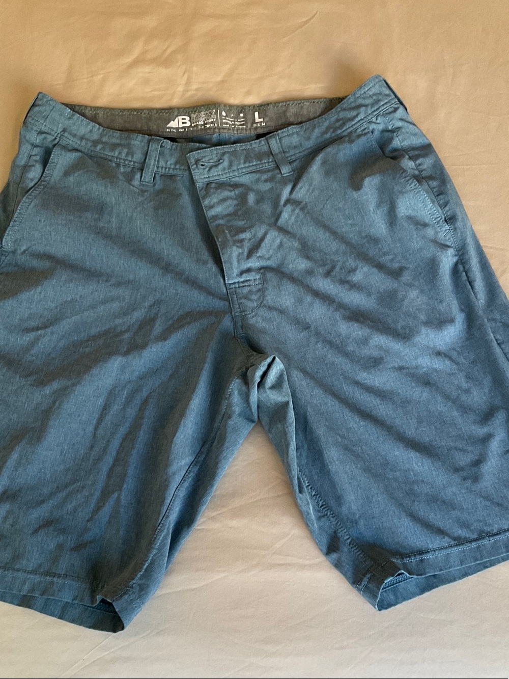 Men's Flat Front Blue Shorts by Belong - Classic Weekend Style